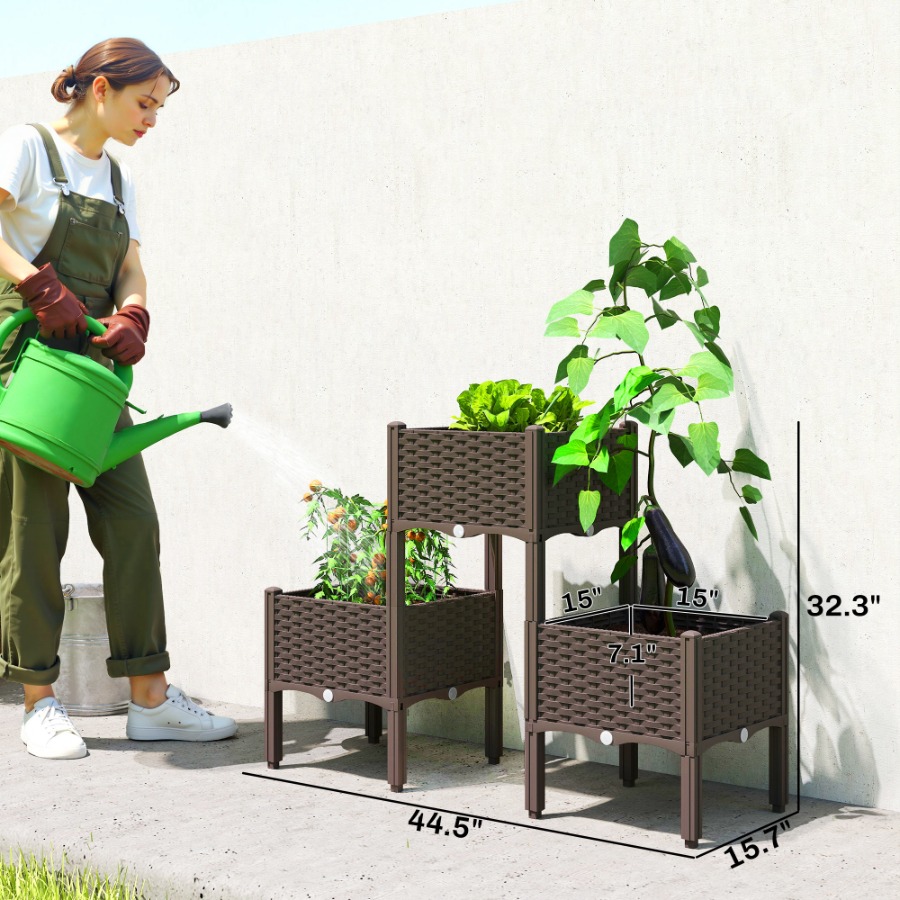 Plastic Raised Garden Bed with - Self-Watering Planter review and price