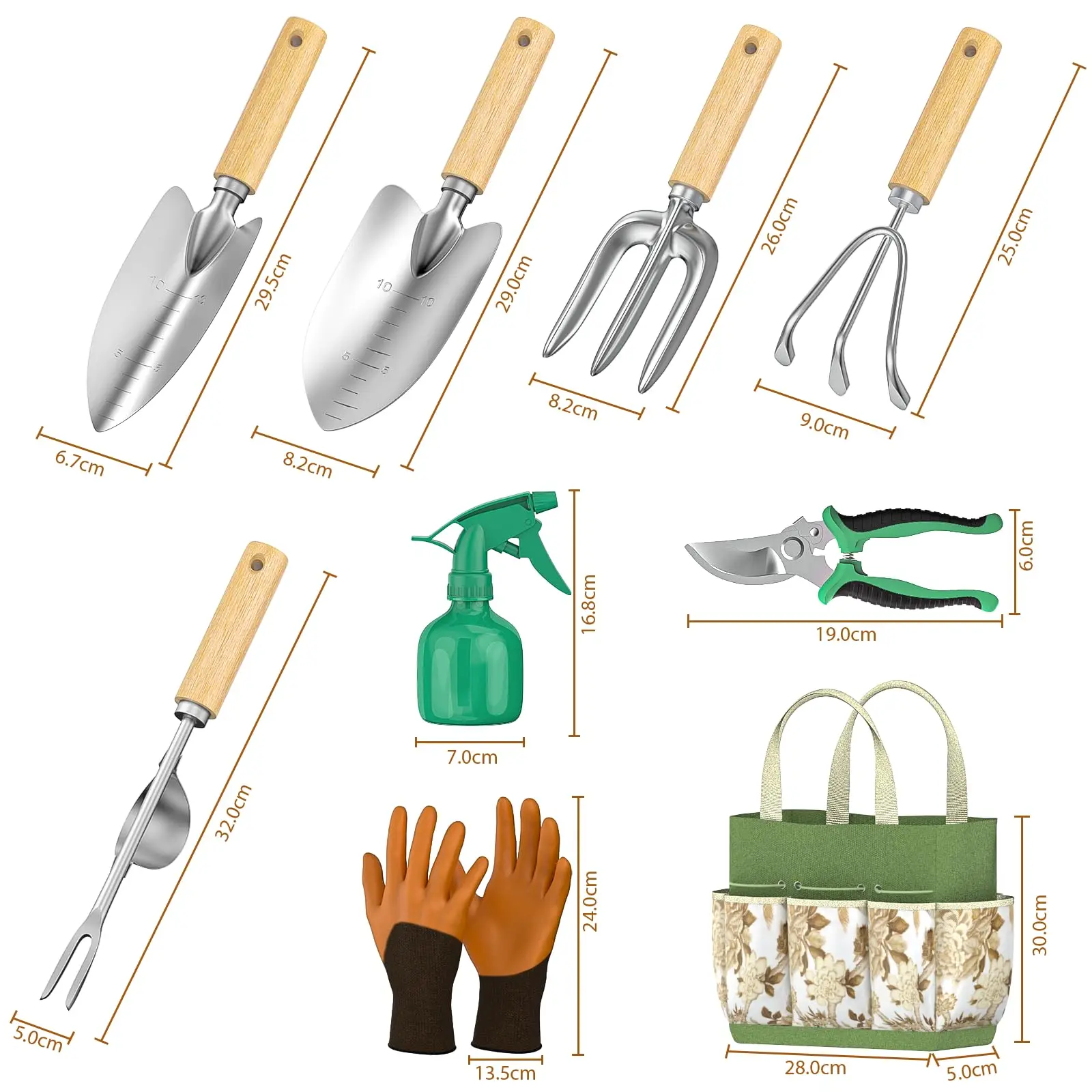 9PCS Stainless Steel Garden Ha - Spade Digging Fork review and price